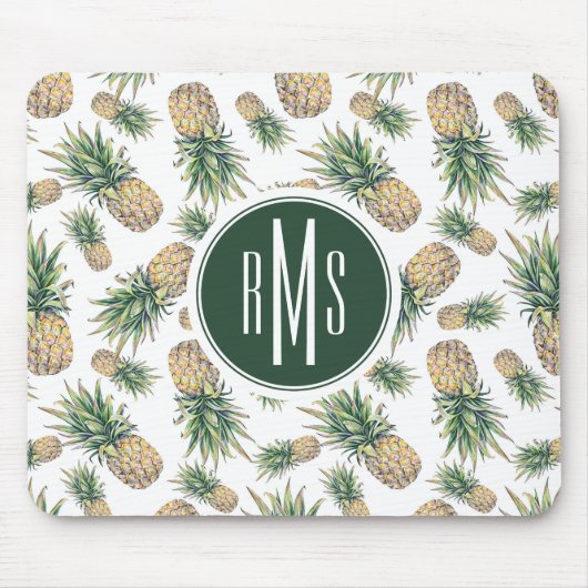 Aquarell-Ananas-Muster Mousepad (Vorne)