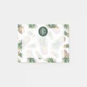 Aquarell-Ananas-Muster Post-it Klebezettel (Vorderseite)