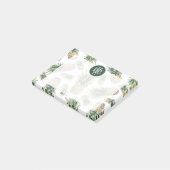 Aquarell-Ananas-Muster Post-it Klebezettel (angewinkelt)