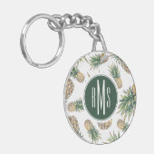 Aquarell-Ananas-Muster Schlüsselanhänger (Vorderseite links)