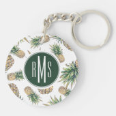 Aquarell-Ananas-Muster Schlüsselanhänger (Rückseite)