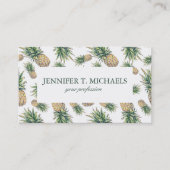 Aquarell-Ananas-Muster Visitenkarte (Vorderseite)