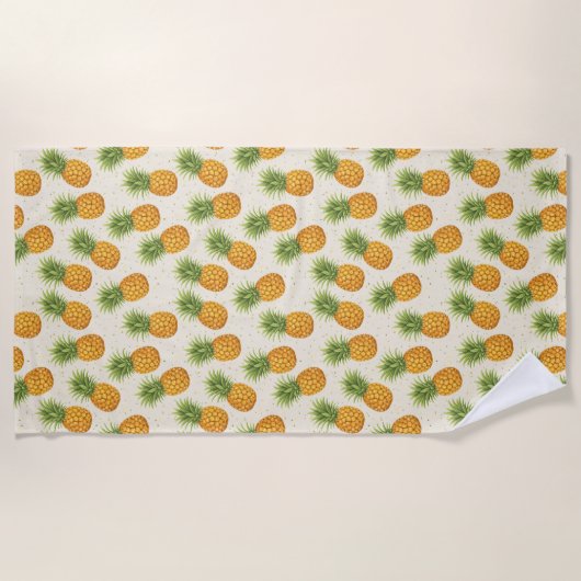 Aquarell-Ananas Strandtuch (Vorderseite)