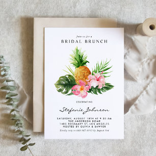 Aquarell-Ananas-Tropischer-Braut-Brunch Einladung