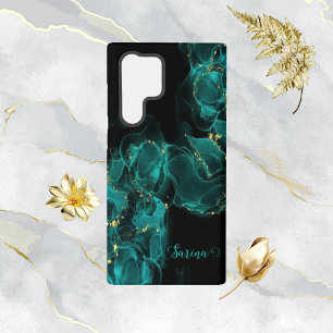 Aquarell Anastasia Schwarz und Grün  Samsung Galaxy Hülle