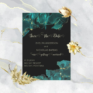 Aquarell Anastasia Schwarz und Grün Save the Date