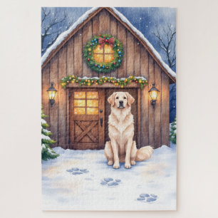 Aquarell Anatolischer Hirtenhund Rustikale Scheune Puzzle