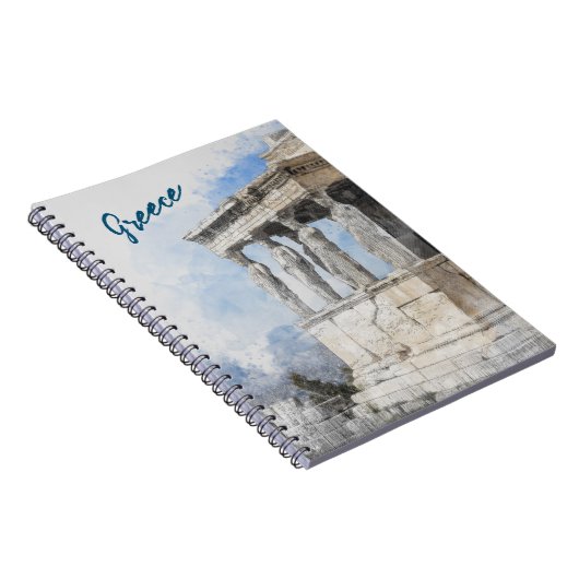Aquarell Ancient Athens Ruins Notebook - Griechenl Notizblock (Rechte Seite)