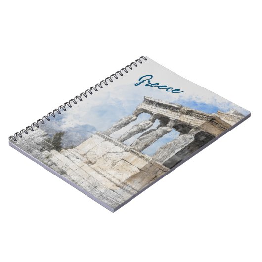 Aquarell Ancient Athens Ruins Notebook - Griechenl Notizblock (Linke Seite)