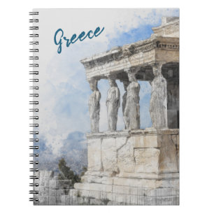 Aquarell Ancient Athens Ruins Notebook - Griechenl Notizblock