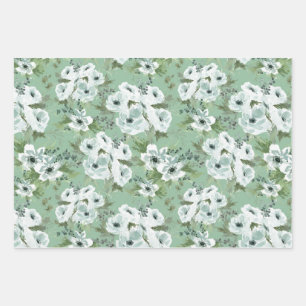 Aquarell-Anemone-Geschenkpapier-Set aus 3 Geschenkpapier Set