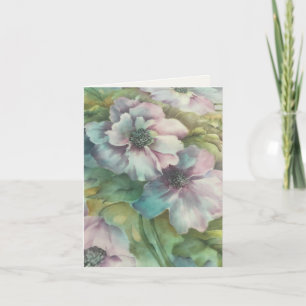 Aquarell-Anemonen • Florale Thinking-of-You-Karte Dankeskarte