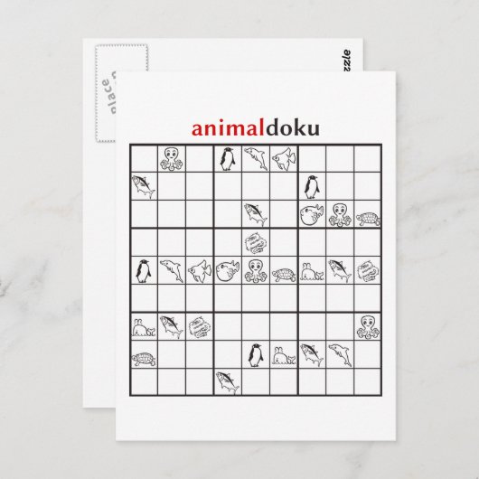 Aquarell animaldoku postkarte (Vorne/Hinten)