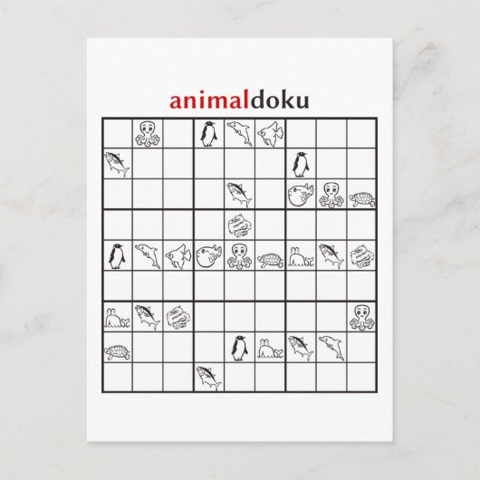 Aquarell animaldoku postkarte (Vorderseite)
