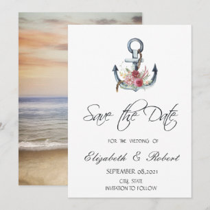Aquarell-Anker-Blumen-Maritime-Save-the-Date Save The Date