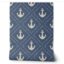 Aquarell-Anker-Diamant-Navy-Küstendesign