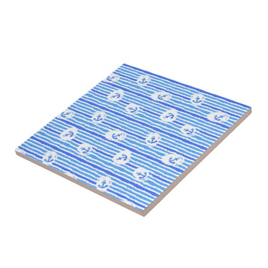 Aquarell-Anker-Muster 1 Fliese (Seite)