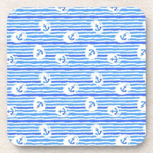 Aquarell-Anker-Muster 1 Getränkeuntersetzer (Vorderseite)