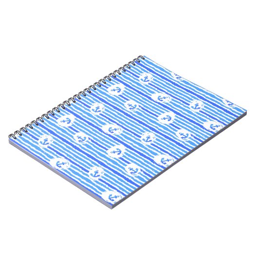 Aquarell-Anker-Muster 1 Notizblock (Linke Seite)