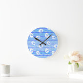 Aquarell-Anker-Muster 1 Runde Wanduhr (Zuhause)