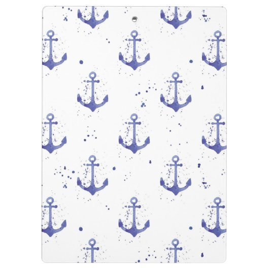 Aquarell-Anker-Muster 2 Klemmbrett (Rückseite)