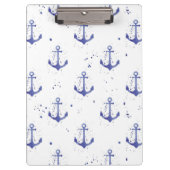 Aquarell-Anker-Muster 2 Klemmbrett (Vorderseite)
