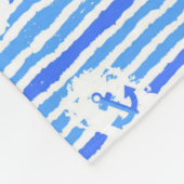 Aquarell-Anker-Muster 3 Fleecedecke (Ecke)