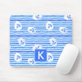 Aquarell-Anker-Muster | addieren Ihre Initiale Mousepad (Mit Mouse)