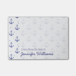 Aquarell-Anker-Muster   addieren Ihren Namen Post-it Klebezettel