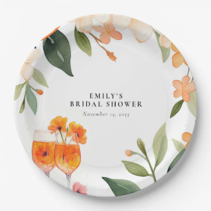 Aquarell Aperol Spritz Brautparty Pappteller