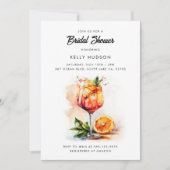 Aquarell Aperol Spritz Bridal Dusche Einladung (Vorderseite)