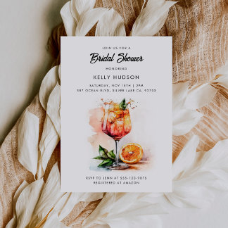 Aquarell Aperol Spritz Bridal Dusche Einladung
