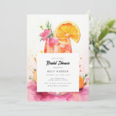 Aquarell Aperol Spritz Bridal Dusche Einladung (Stehend Vorderseite)