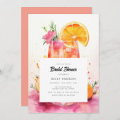 Aquarell Aperol Spritz Bridal Dusche Einladung (Vorne/Hinten)