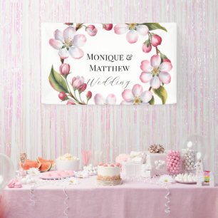 Aquarell Apfel Kirschblüten Hochzeit Banner