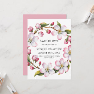 Aquarell Apfel Kirschblüten Save the Date Einladung