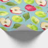 Aquarell-Apfel-Muster Geschenkpapier (Ecke)