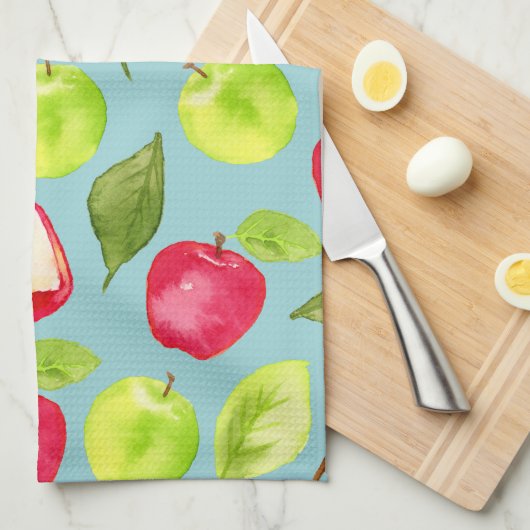 Aquarell-Apfel-Muster Handtuch (Viertel Falte)