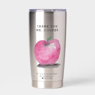 Aquarell-Apfel Personalisiertes Lehrer-Dankeschön Thermobecher