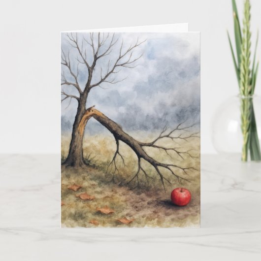 Aquarell Apfelbaum mit Bruch Karte (Vorderseite)