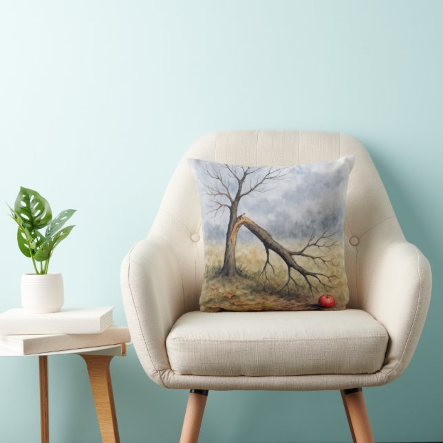 Aquarell Apfelbaum mit Bruch  Kissen (Stuhl )