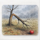 Aquarell-Apfelbaum mit rotem Apfel Mousepad (Vorne)