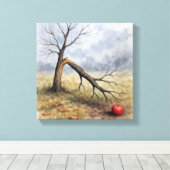 Aquarell Apfelbaum zerbrochen Leinwanddruck (Insitu (Holzboden))