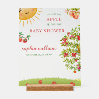 Aquarell-Apfelgarten-Baby-Shower Acrylschild