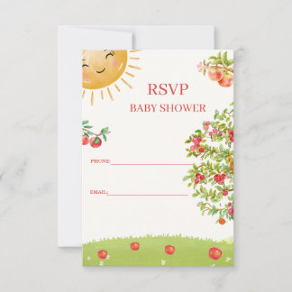 Aquarell-Apfelgarten-Baby-Shower RSVP Karte