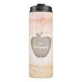 Aquarell  Apple-Lehrer Thermosbecher (Vorderseite)
