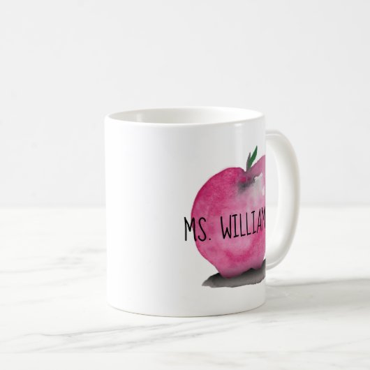 Aquarell APPLE, modern, Lehrer Kaffeetasse (VorderseiteRechts)