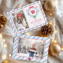 Aquarell Après-Ski-Monogrammwappen Weihnachten