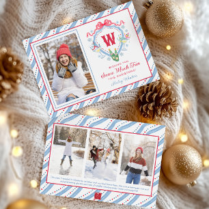 Aquarell Après-Ski-Monogrammwappen Weihnachten