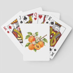 Aquarell Aprikosenblütenzweig Spielkarten
